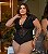 Body Renda Manga Preto Plus Size - Imagem 4
