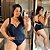 Maiô Glamour Preto Plus Size Praia - Imagem 1
