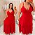 Vestido Alça Farm Liso Vermelho Plus Size - Imagem 3