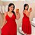 Vestido Alça Farm Liso Vermelho Plus Size - Imagem 1