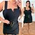 Macaquinho Vip Short Saia Preto Plus Size - Imagem 1