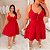 Vestido Susan Vermelho Plus Size - Imagem 3