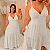 Vestido Alça Farm Liso Branco Plus Size - Imagem 4