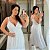 Vestido Alça Farm Liso Branco Plus Size - Imagem 1