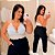 Cropped Alça Renda Branco Plus Size - Imagem 1