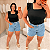 Regata Canelada Preta Plus Size - Imagem 3