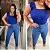 Regata Canelada Azul Royal Plus Size - Imagem 3
