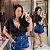 Cropped Canelado Aline Preto Plus Size - Imagem 1