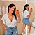 Cropped Canelado Aline Branco Plus Size - Imagem 1