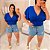 Cropped Canelado Aline Azul Royal Plus Size - Imagem 3