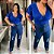 Cropped Canelado Aline Azul Royal Plus Size - Imagem 3