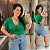 Cropped Canelado Aline Verde Bandeira Plus Size - Imagem 1