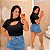 Cropped Canelado Lina Preto Plus SIze - Imagem 1