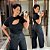 Cropped Canelado Lina Preto Plus SIze - Imagem 1