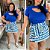 Cropped Canelado Lina Azul Royal Plus SIze - Imagem 3