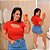 Cropped Canelado Lina Laranja Plus Size - Imagem 1