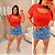 Cropped Canelado Lina Laranja Plus Size - Imagem 3