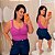 Alcinha Canelada Fucsia Plus Size - Imagem 1
