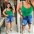 Alcinha Canelada Verde Bandeira Plus Size - Imagem 3