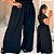 Calça Pantalona Cós Duplo Preta Plus Size - Imagem 1