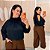 Blusa Manga Reina Preta Plus Size - Imagem 1