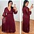 Vestido Manga Longa Tule Vinho Plus Size - Imagem 1