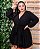 Macaquinho Cindy Manga Longa Preto Plus Size - Imagem 5