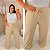 Calça Pantalona Canelada Veronica Bege Plus Size - Imagem 3