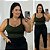 Alcinha Canelada Verde Militar Plus Size - Imagem 1