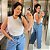 Blusa Canelada Juliete Branco Plus Size - Imagem 1