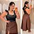 Cropped Corino Flavia Preto Babado Plus Size - Imagem 1