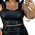 Cropped Corino Flavia Preto Babado Plus Size - Imagem 3