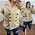 Casaco Moletom Bege Plus Size - Imagem 3