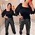 Cropped Elastex Manga Ive Preto Plus Size - Imagem 4