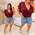 Cropped Canelado Aline Vinho Plus Size - Imagem 4