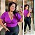 Cropped Canelado Aline Fucsia Plus Size - Imagem 1