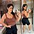 Alcinha Canelada Marrom Plus Size - Imagem 1