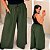 Calça Pantalona Cós Duplo Verde Militar Plus Size - Imagem 1