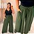 Calça Pantalona Cós Duplo Verde Militar Plus Size - Imagem 3
