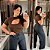 Cropped Canelado Lina Marrom Plus SIze - Imagem 1