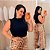 Blusa Alana Garrafinha Modal Preto Plus Size - Imagem 1