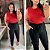 Blusa Canelada Juliete Vermelho Plus Size - Imagem 3