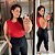 Blusa Canelada Juliete Vermelho Plus Size - Imagem 1