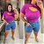 Cropped Canelado Lina Fúcsia Plus SIze - Imagem 3