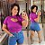 Cropped Canelado Lina Fúcsia Plus SIze - Imagem 1