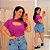 Cropped Canelado Lina Fúcsia Plus SIze - Imagem 1