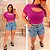 Cropped Canelado Lina Fúcsia Plus SIze - Imagem 4