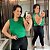 Blusa Canelada Juliete Verde Plus Size - Imagem 1