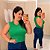 Blusa Canelada Juliete Verde Plus Size - Imagem 1