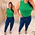 Blusa Canelada Juliete Verde Plus Size - Imagem 4